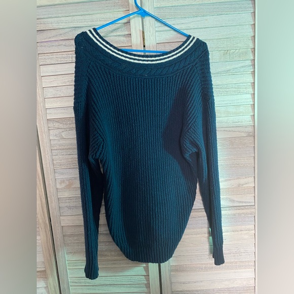 Blue V Neck Sweater - Picture 7 of 8